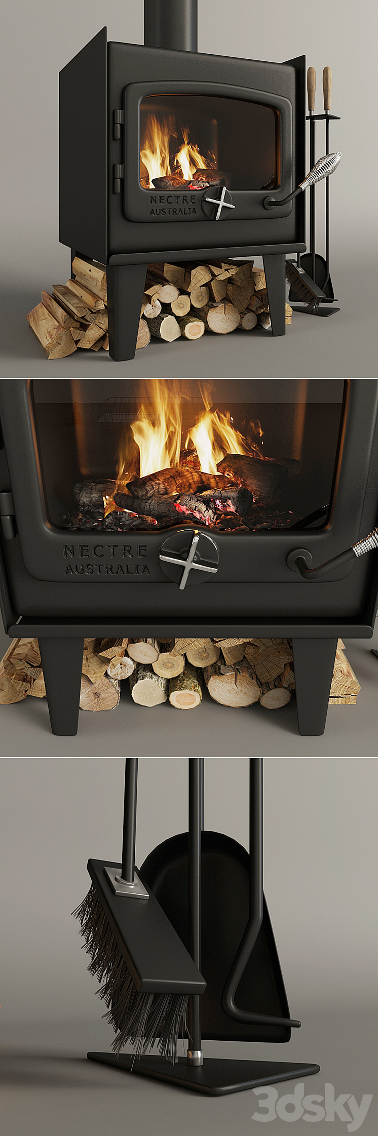 Fireplace nectre 3DS Max - thumbnail 2