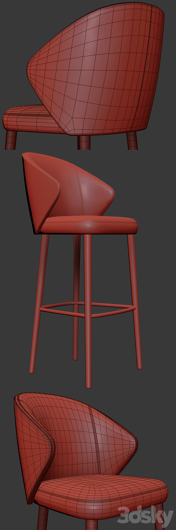 Ellen bar stool astele 3D Model