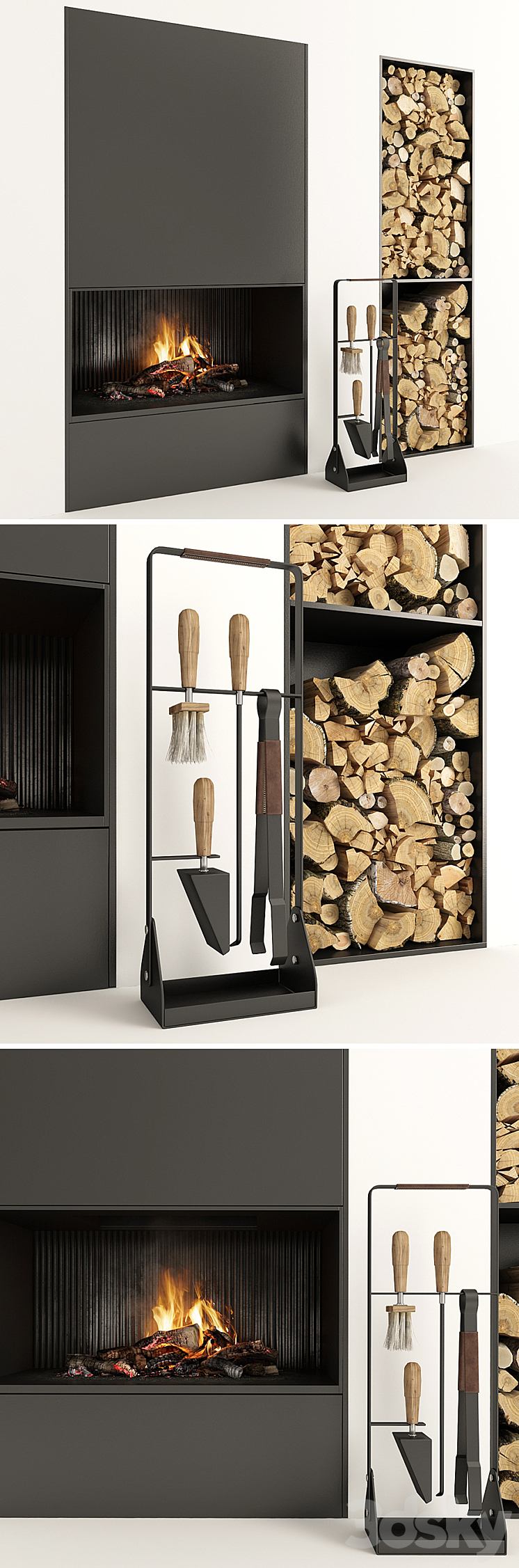 Fireplace modern 35 3D Model