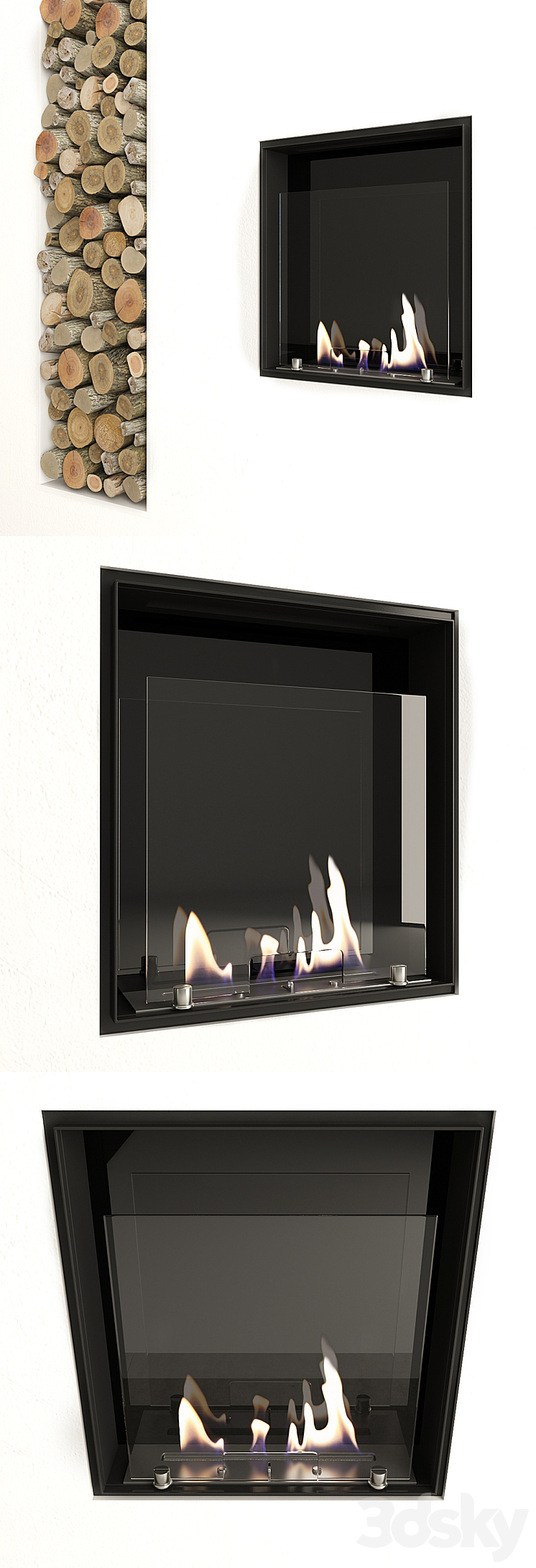 Fireplace and decor by Antonio Lupi 3D Model