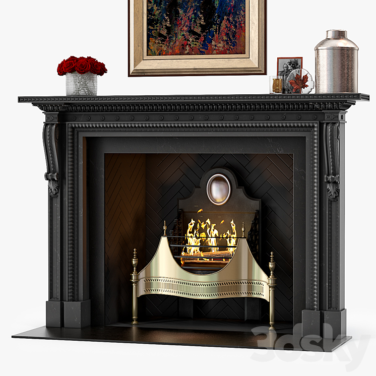 Chesneys The Locke Fireplace 3DS Max - thumbnail 1