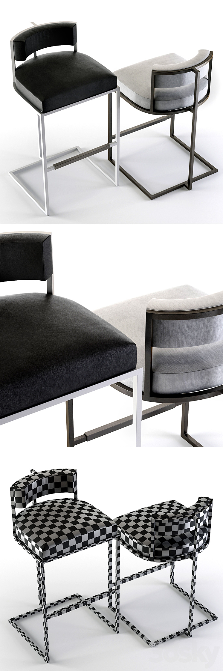 Baker Wayne Bar and Counter Stools 3D Model