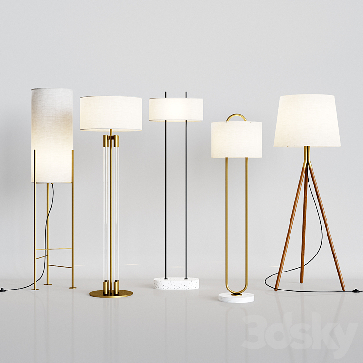 CB2 - 5 Floor Lamps Set 1 3D Model