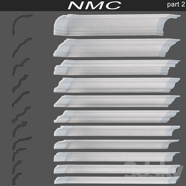 Cornices NMC (part 2) 3DS Max - thumbnail 1