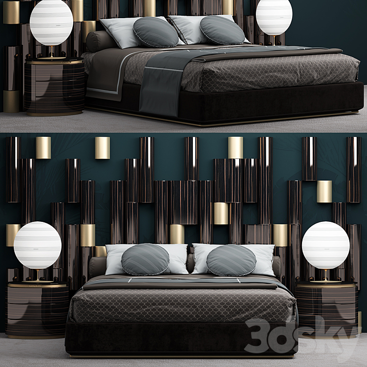 A bed of my design dashboards 3DS Max - thumbnail 1