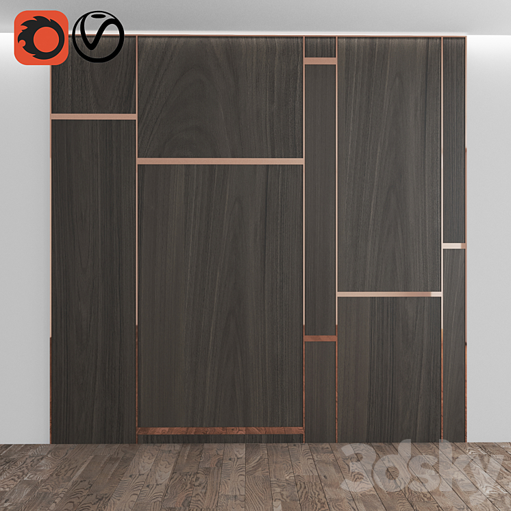 wooden panel 1 3DS Max - thumbnail 1