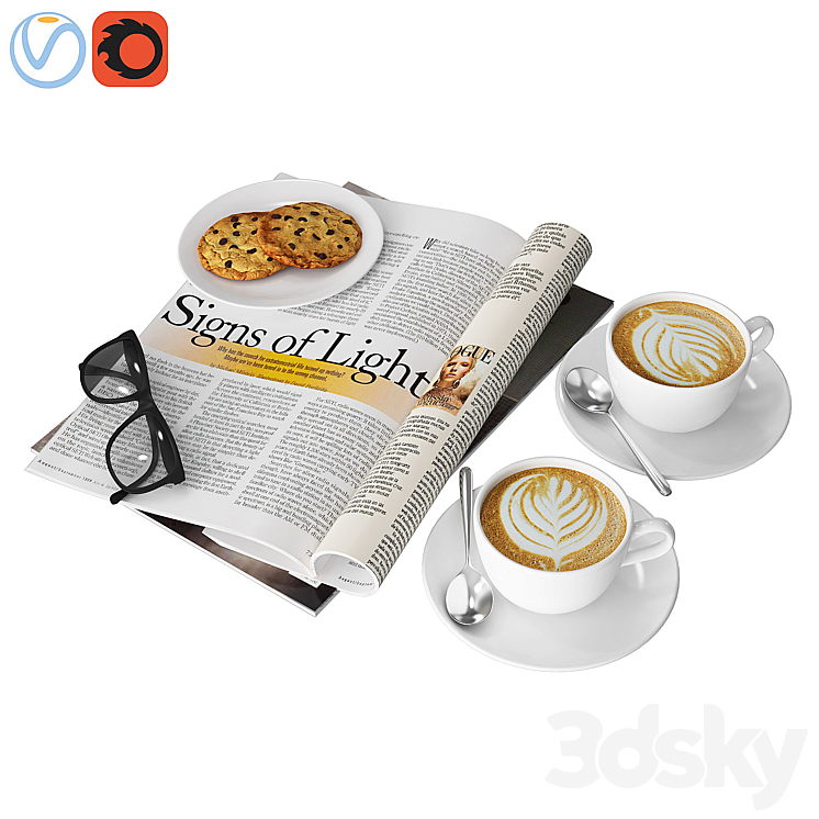 Coffee and magazine 3DS Max - thumbnail 1