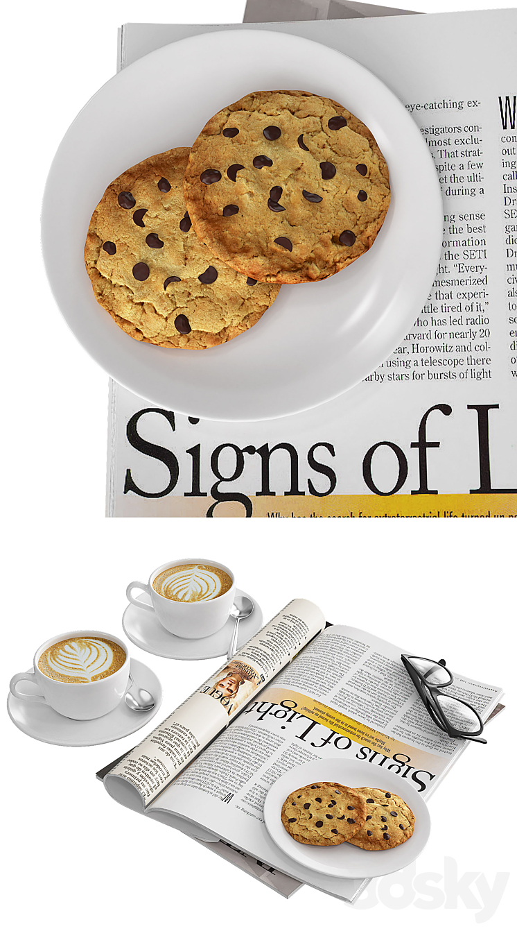 Coffee and magazine 3DS Max - thumbnail 2