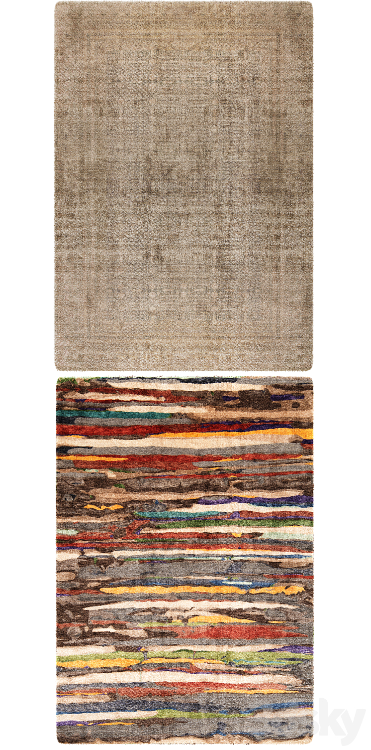 Modern Carpet Set 02 3D Model
