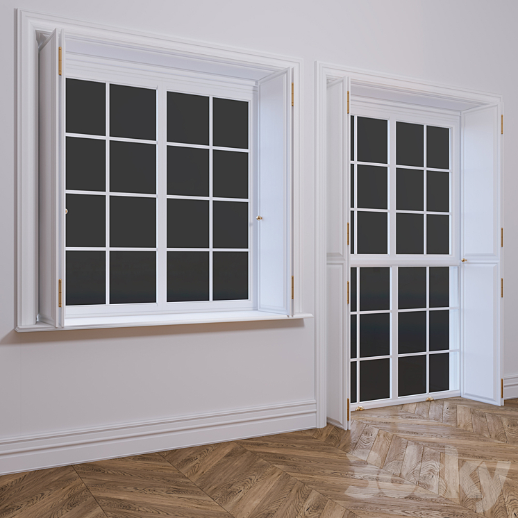 Set of classic windows 3D Model