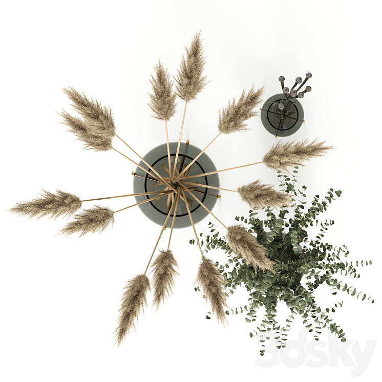 Plants in Echasse Vases 3D Model