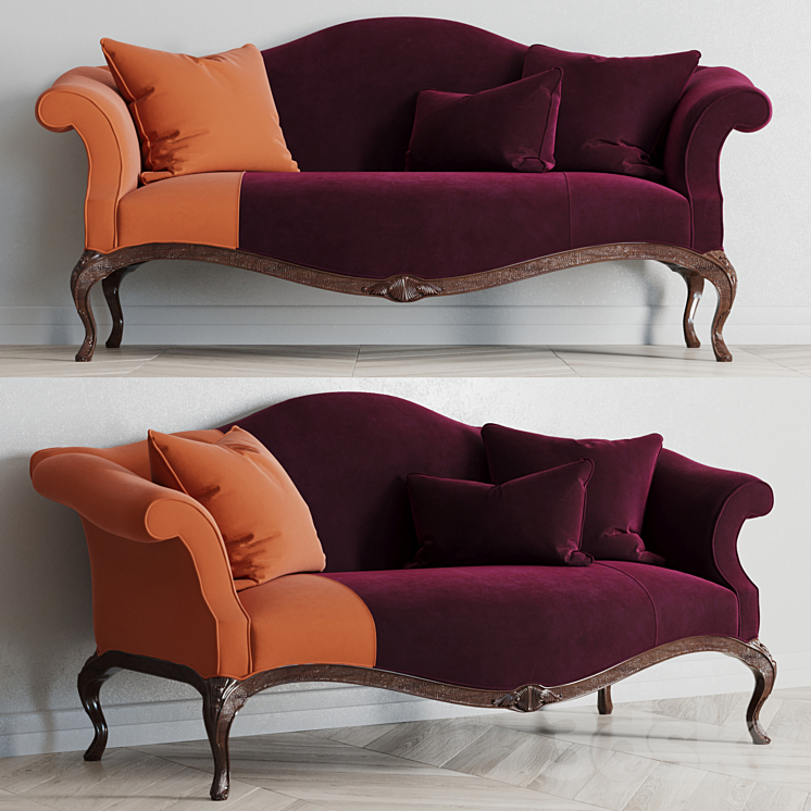 Baker King George settee 3DS Max - thumbnail 1