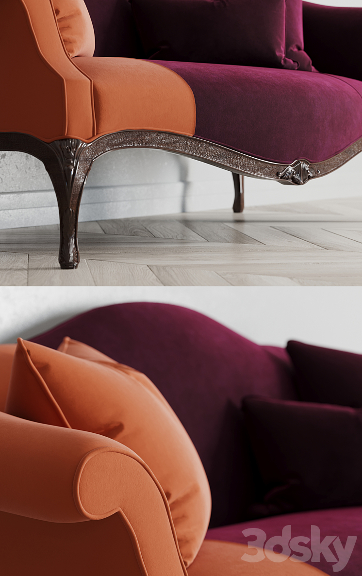Baker King George settee 3DS Max - thumbnail 2