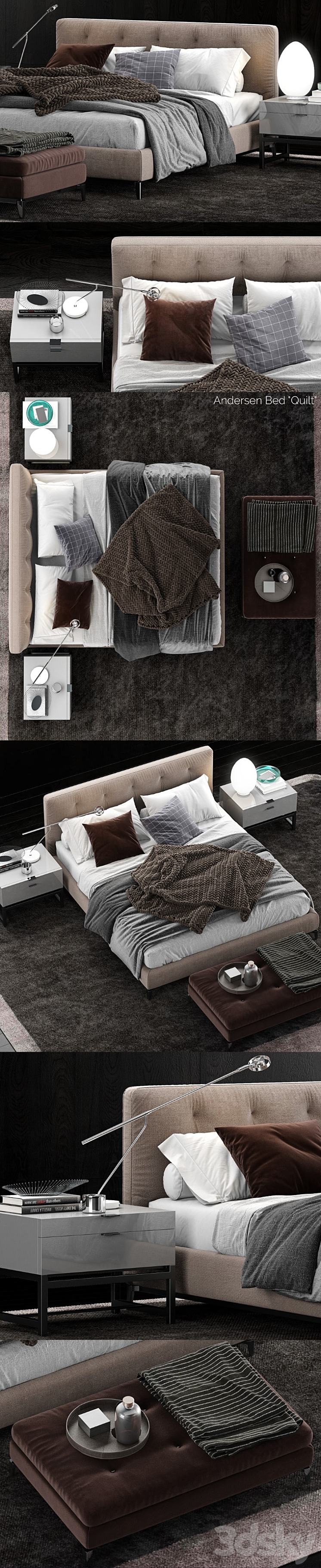 Minotti Andersen Bed Quilt 3DS Max - thumbnail 2