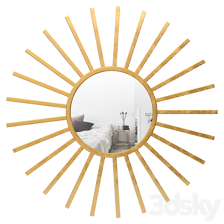 Neetu Modern Sun Accent Mirror EYQN5240 3D Model