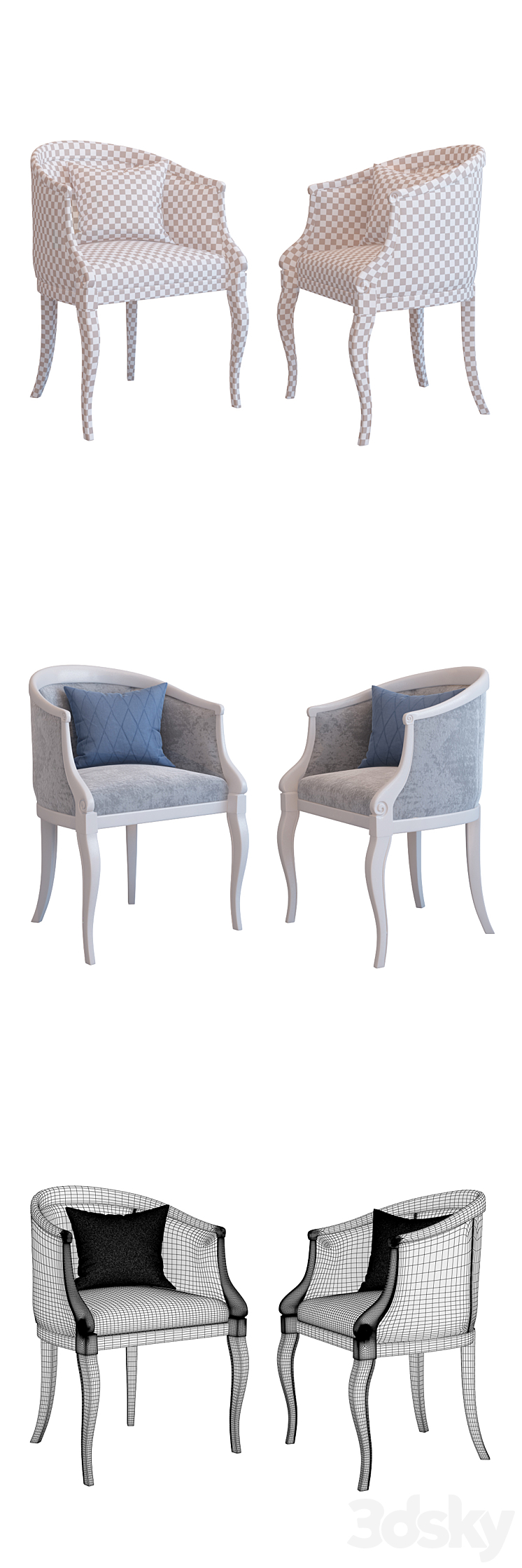 Fireplace sconce mirror panel decor and armchair (Fireplace sconce Rum decor and armchair YOU) 3D Model