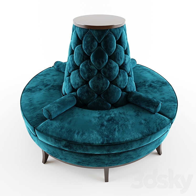 Circle Banquette Settee Lobby sofa 3DS Max - thumbnail 1