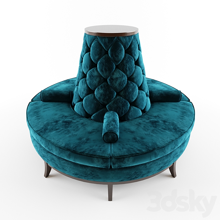 Circle Banquette Settee Lobby sofa 3D Model