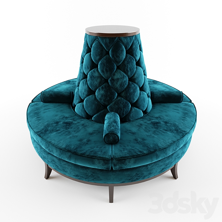 Circle Banquette Settee Lobby sofa 3DS Max - thumbnail 2