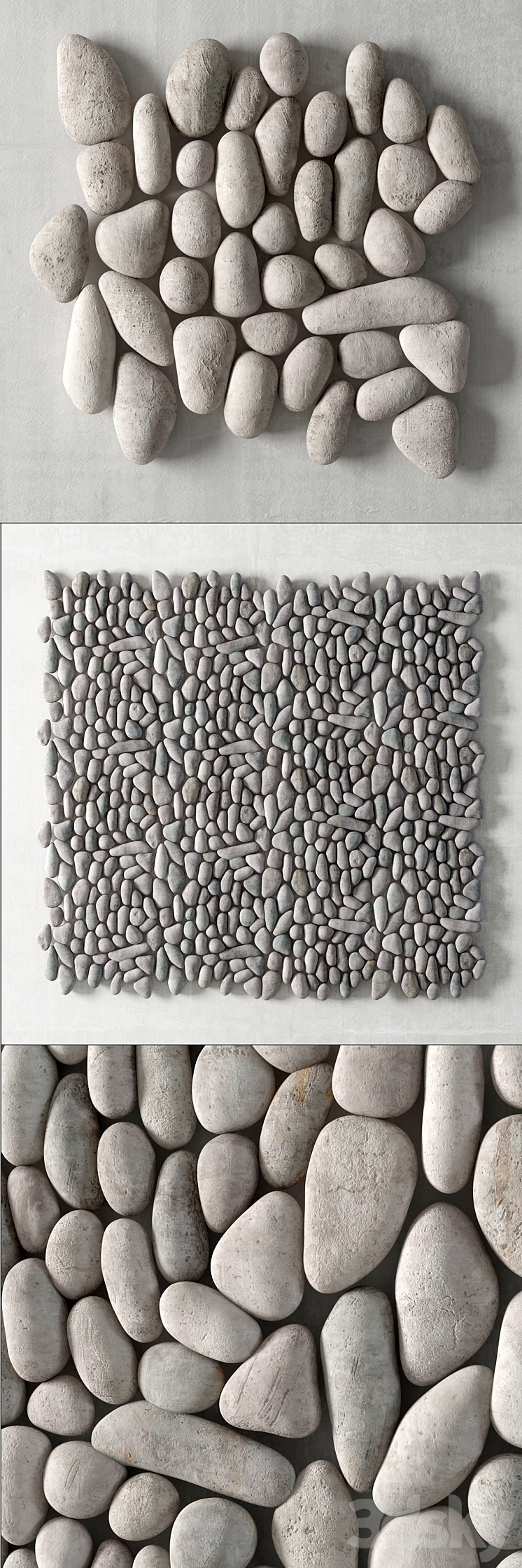 Fine pebble panel 3D Model