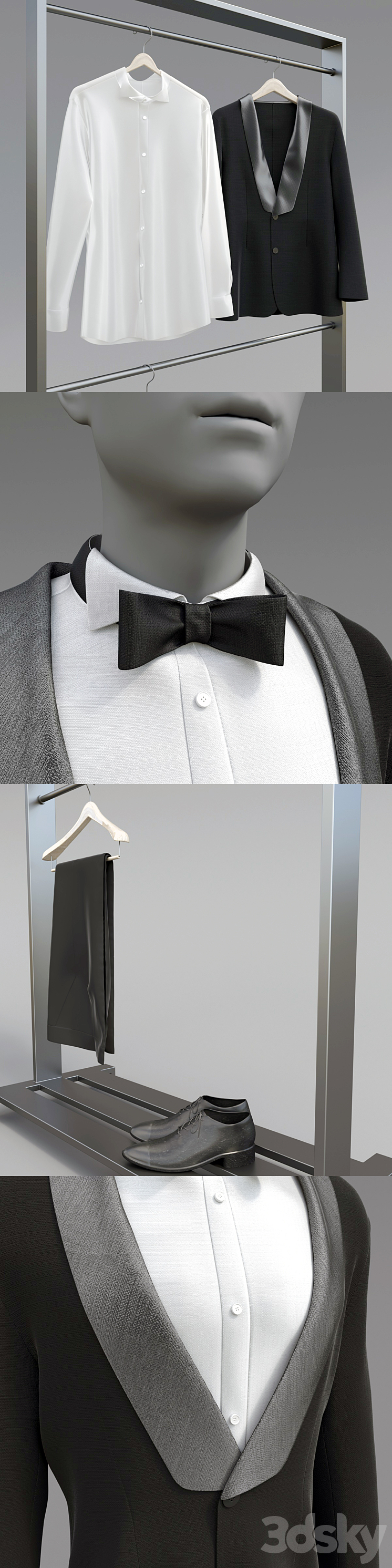 Classic male tuxedo 3D Model