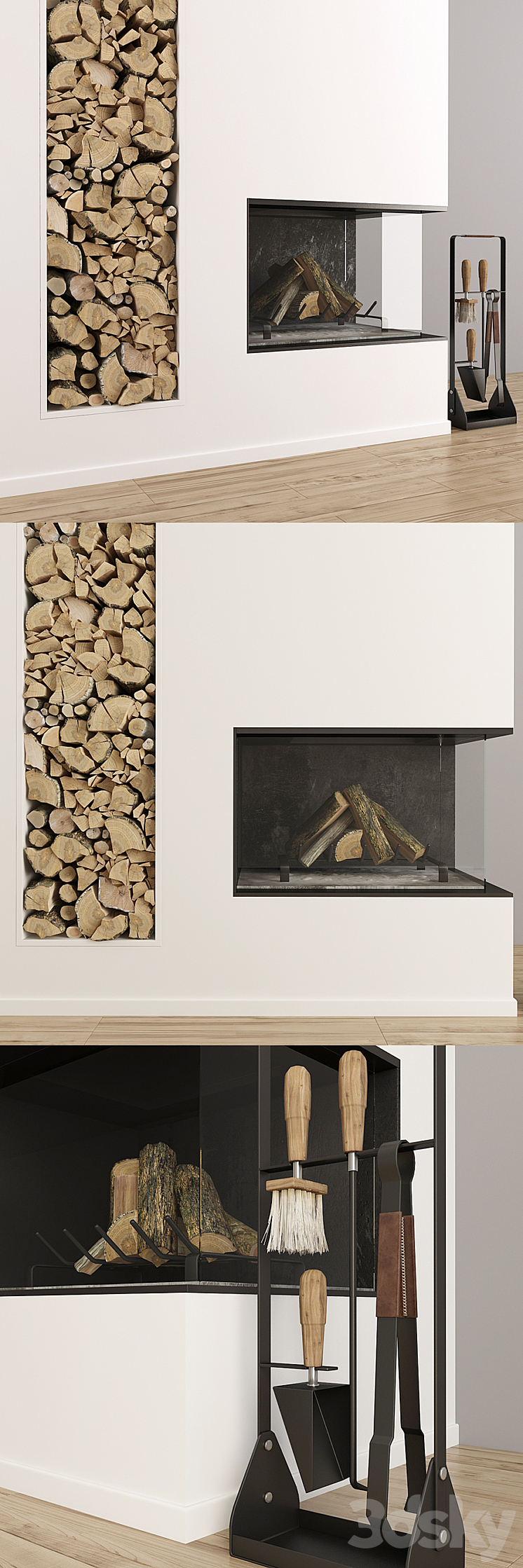 Fireplace modern 38 3D Model