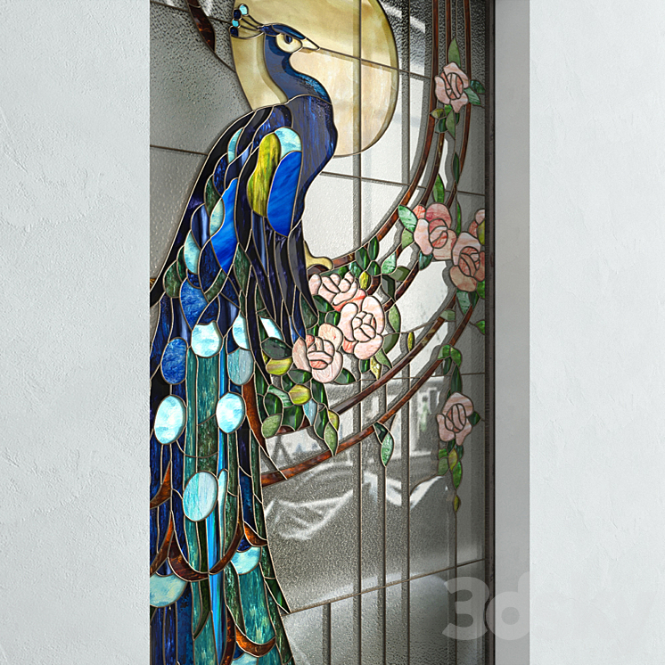 Stained Glass Peacock 3DS Max - thumbnail 2