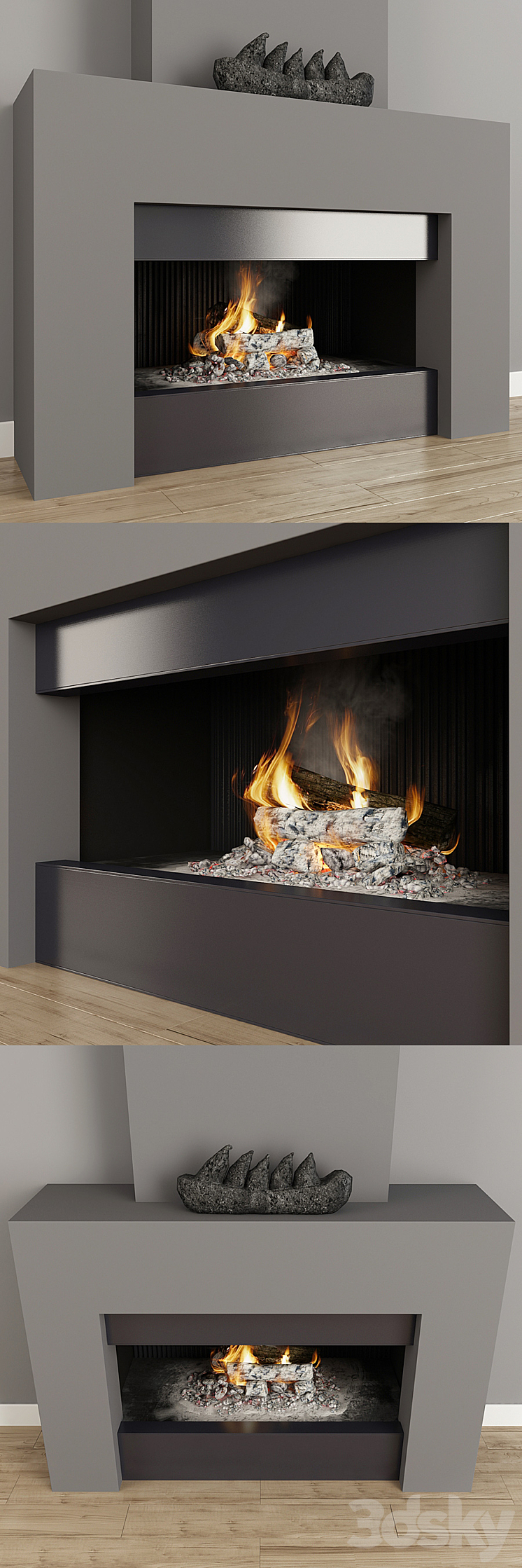 Fireplace modern 40 3D Model