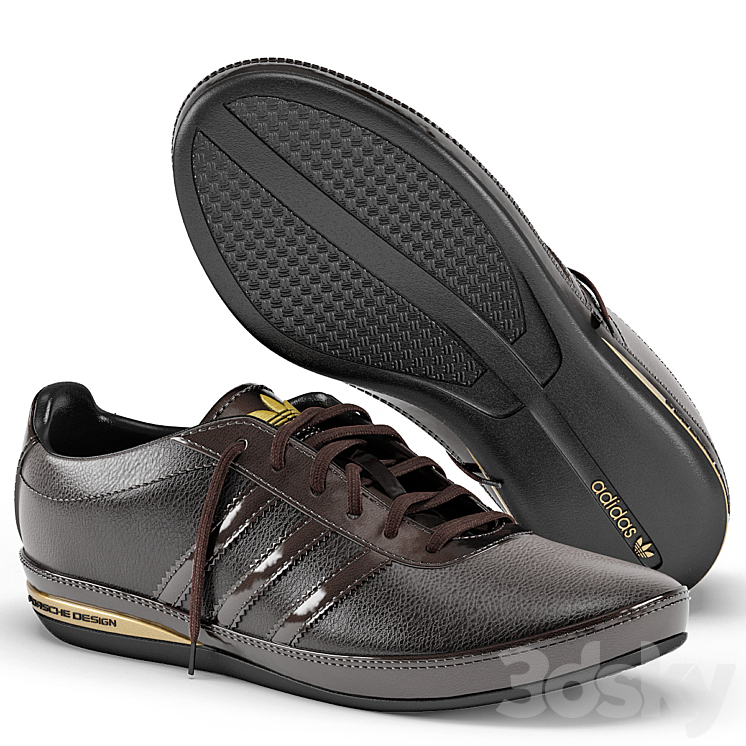 Adidas Porsche Design S3 Leather Brown - Footwear - 3D model adidas by porsche design