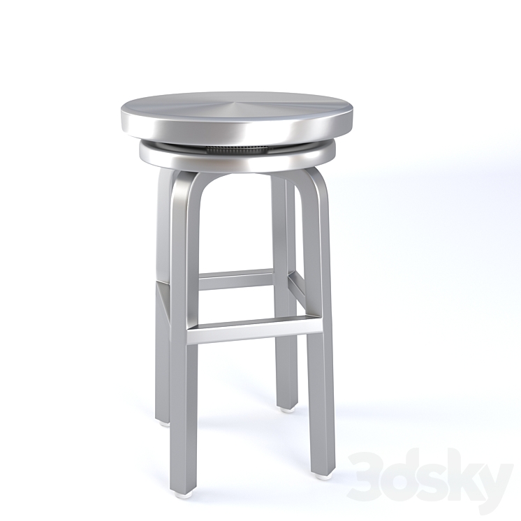 Spin Swivel Backless Bar Stool Chair 3D model