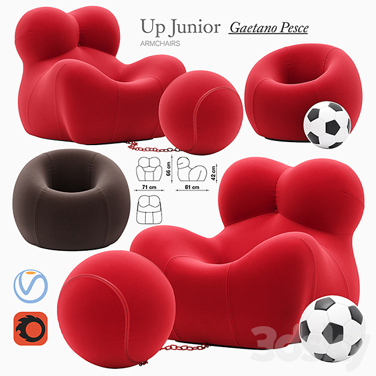 Up Junior armchair 3DS Max - thumbnail 1
