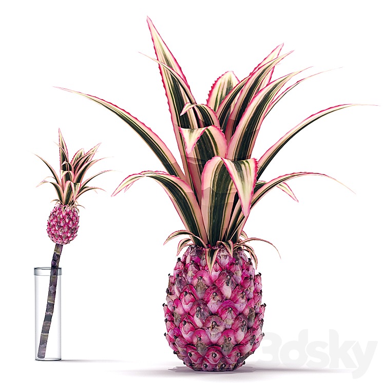 Decorative Pink Pineapple 3DS Max - thumbnail 1