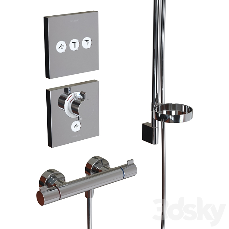 Shower system Hansgrohe 3D Model