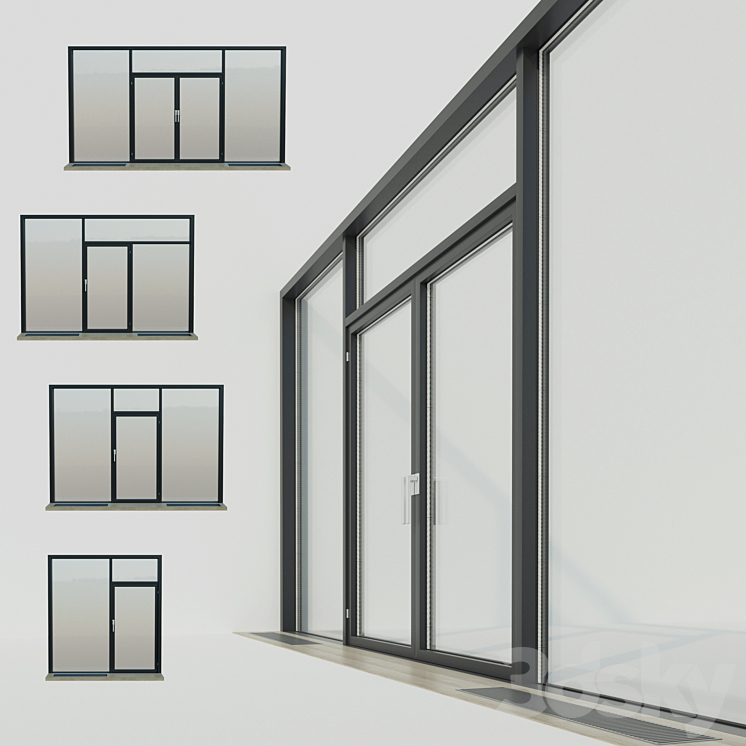 Panoramic windows. Stained Glass.5 3DS Max - thumbnail 1