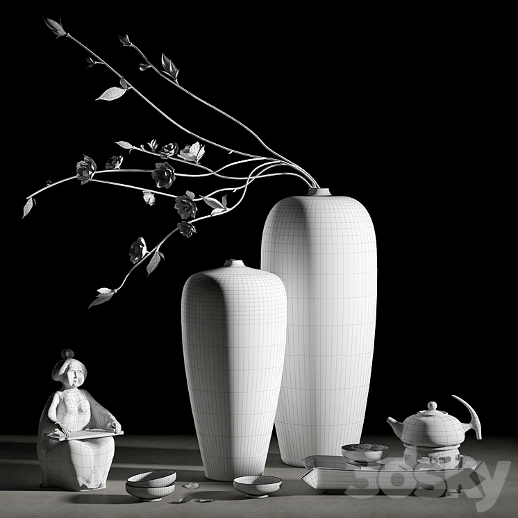 Decorative set 007 3D Model Free