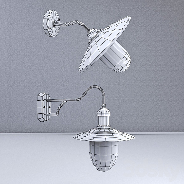 ARUBA outdoor lighting wall lamps from the company LUCIDE Belgium. 3DS Max - thumbnail 2