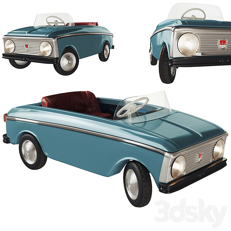 Pedal car Moskvich 3DS Max - thumbnail 1