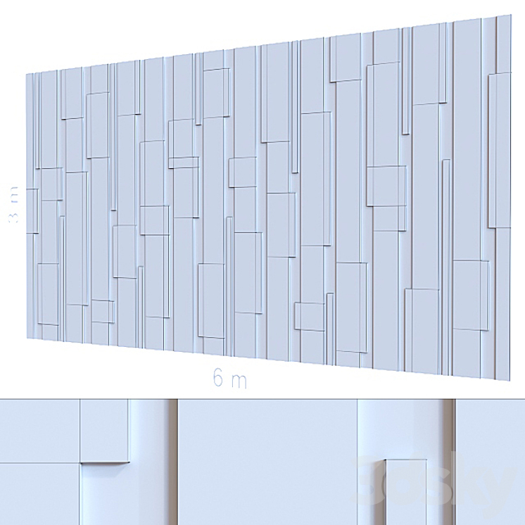 Decorative wall 122. 3DS Max - thumbnail 2