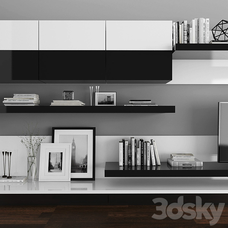 TV stand set 028 3DS Max - thumbnail 2