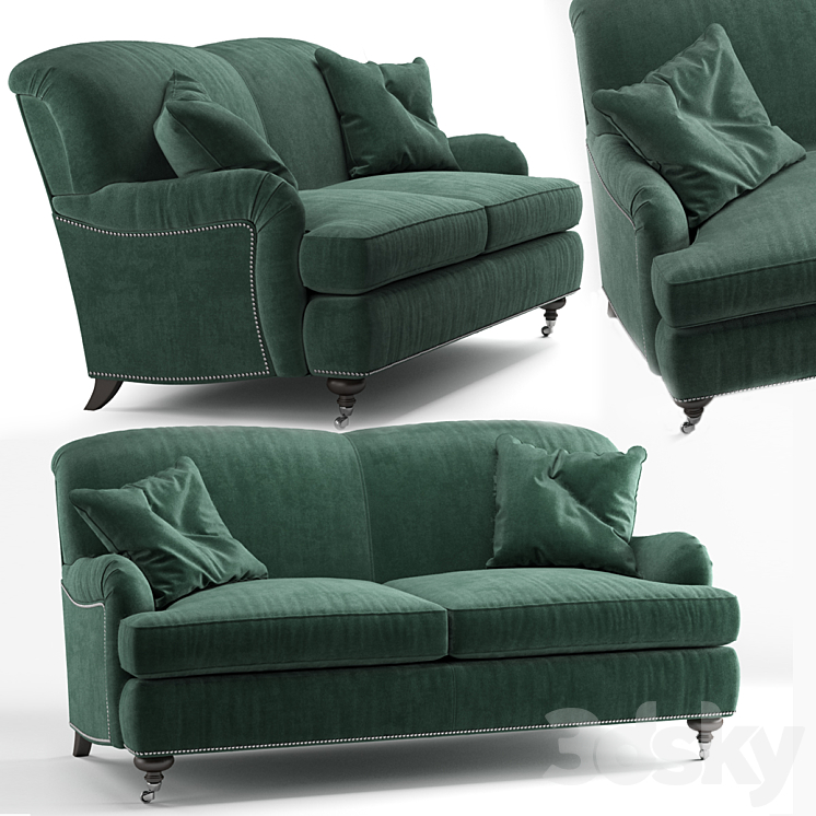 Oxford sofa Kent Emerald by Ethan Allen 3DS Max - thumbnail 1