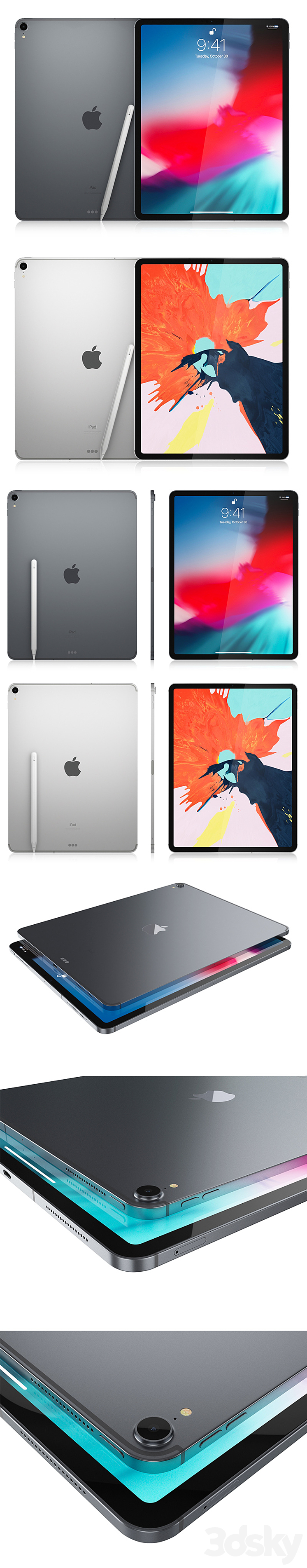 iPad Pro 2018 12.9 inch Wi-Fi + Cellular 3D Model