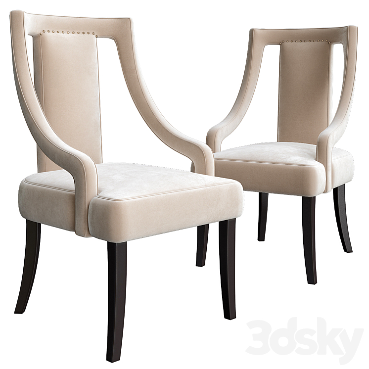 Chair with armrests ELK GROUP 3DS Max - thumbnail 1
