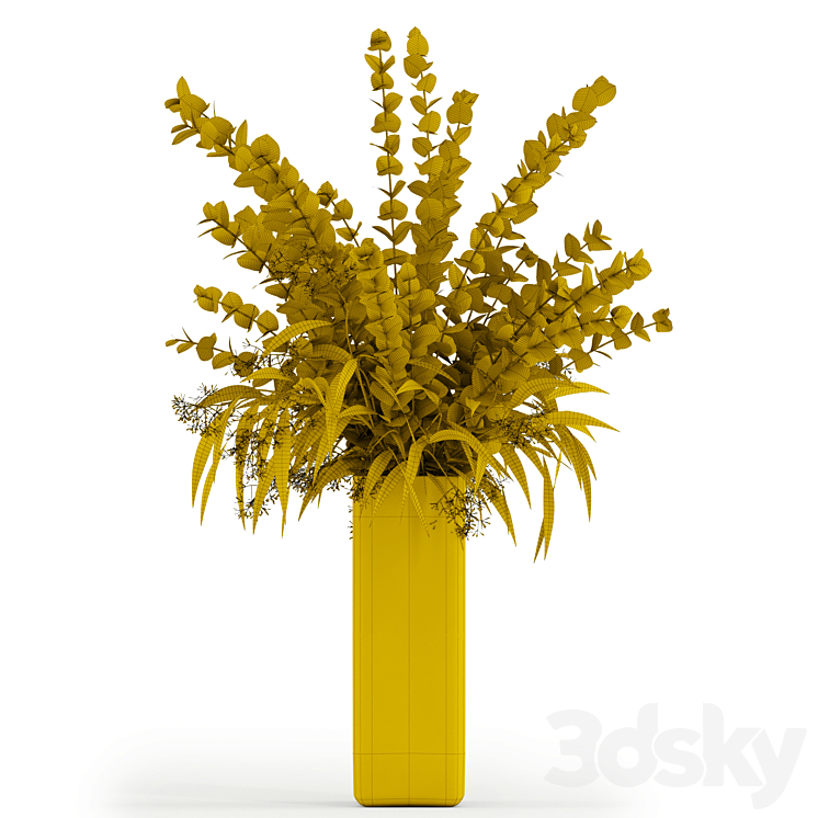 Eucalyptus in tall vase 3DS Max - thumbnail 2