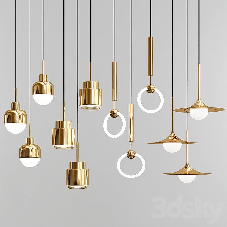 Four Hanging Lights_25 Exclusive 3DS Max - thumbnail 1