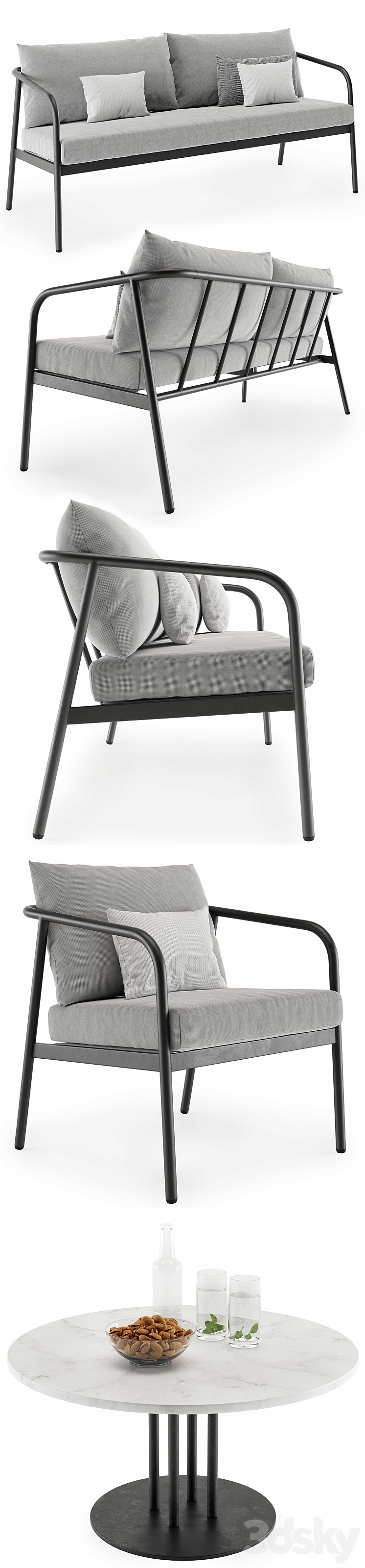 Sofa Radsted Set 3D Model