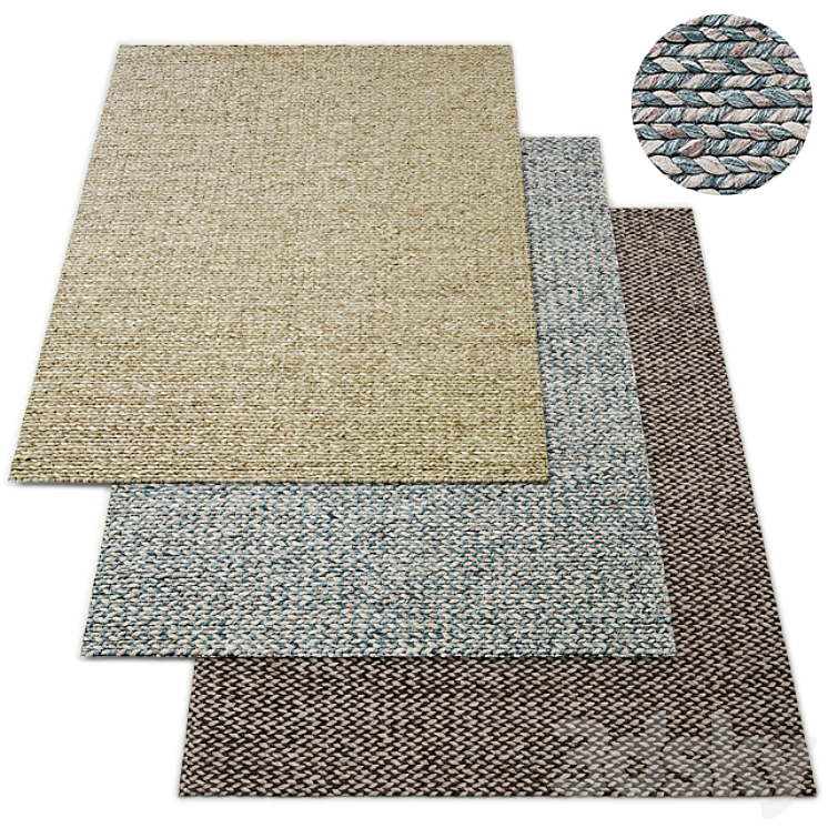 Chunky Braided Twist Rug RH Carpets 3D model