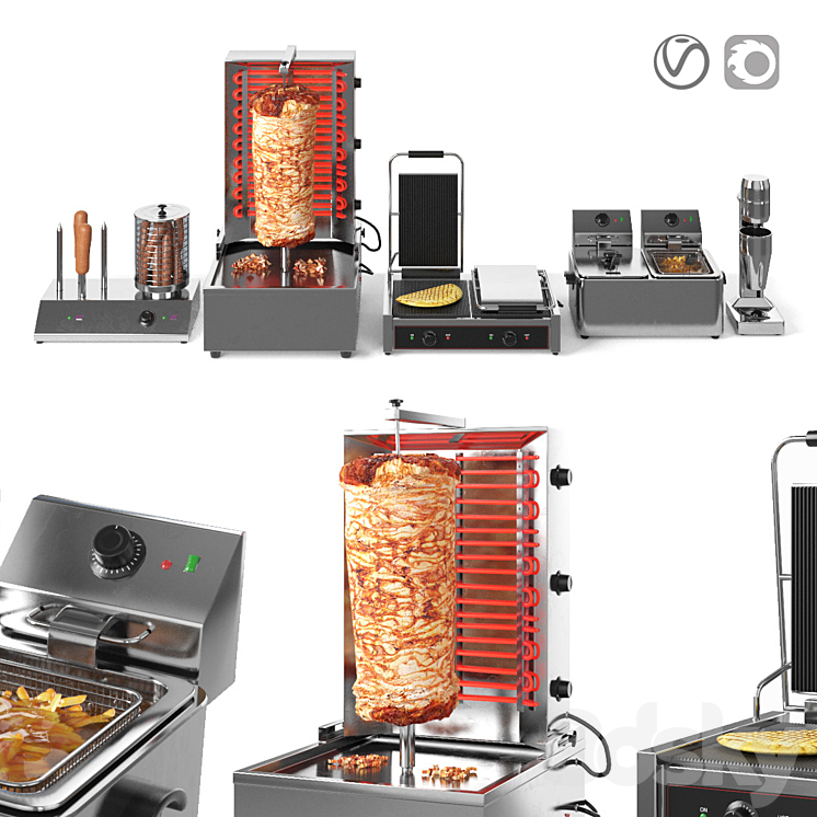 Equipment for Doner Cafe 3DS Max - thumbnail 1