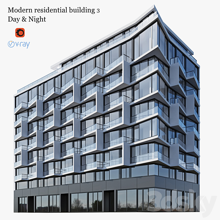 residential building 3 3DS Max - thumbnail 1