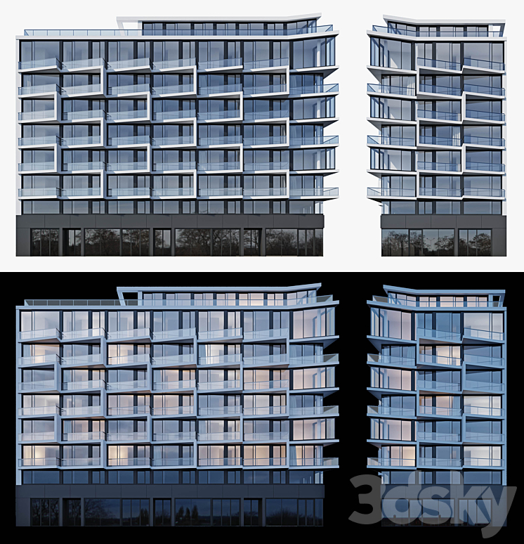 residential building 3 3DS Max - thumbnail 2