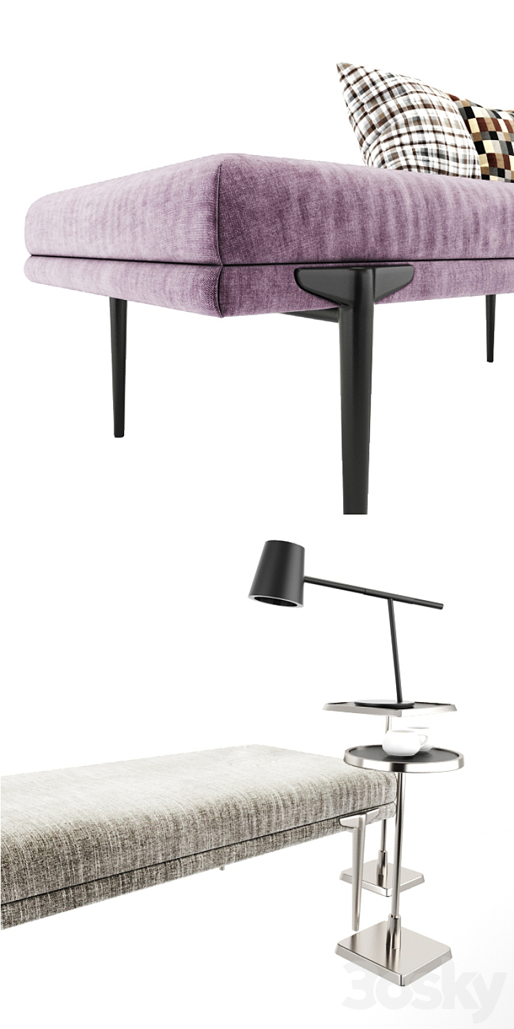 Andrea Rectangular Bench Kaela Accent Tables Other soft seating 3D model